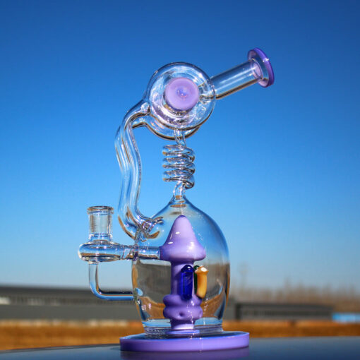 Shop Approx. 11" Spiral Mushroom Recycler Water Pipe w/ Circ Perc in australian