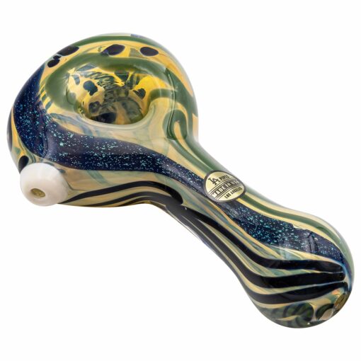 Shop LA Pipes "Dollar Pancake" Dichroic Color-Changing Spoon Glass Pipe in australian