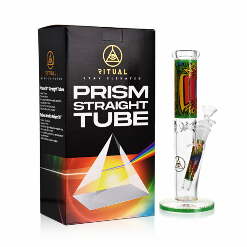 Shop Ritual Smoke - Prism 10" Glass Straight Tube - Emerald in australian