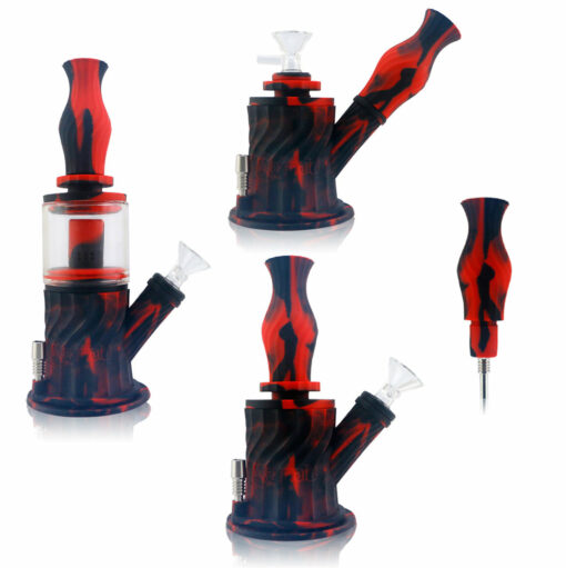 Shop 4 in 1 Silicone Water Pipe - 10" / 14mm F / Colors Vary in australian