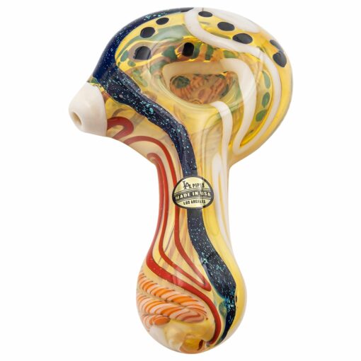 Shop LA Pipes "Dollar Pancake" Dichroic Color-Changing Spoon Glass Pipe in australian