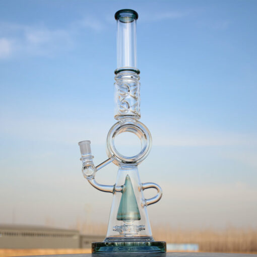 Shop 18.5" Recycler Style Donut Percolator Glass Water Pipe in australian