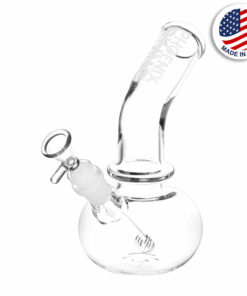 Shop Phoenix Rising Bent Neck Beaker Glass Water Pipe - 8.75" / 14mm F / Clear in australian