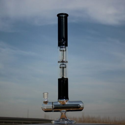 Shop 18" Inline and Dual Arm Percolated Glass Water Pipe in australian