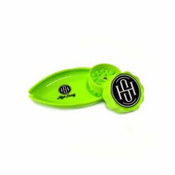 Shop High Society | Mini Rolling Tray Grinder Combo - Neon Green in australian