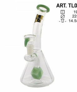 Shop Thug Life | 7" Cube Perc Green Glass Water Pipe in australian