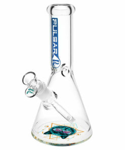 Shop Pulsar Bottoms Up Sacred Cat Geometry Water Pipe - 10"/14mm F in australian