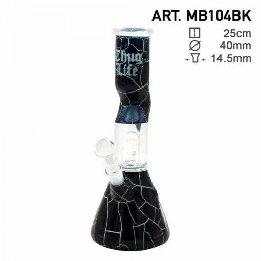 Shop Thug Life | 10" Cracked Stone Glass Water Pipe in australian