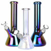 Shop Iridescent Beaker Water Pipe - 10" / 14mm F / Colors Vary in australian