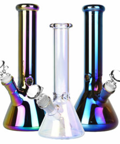 Shop Iridescent Beaker Water Pipe - 10" / 14mm F / Colors Vary in australian