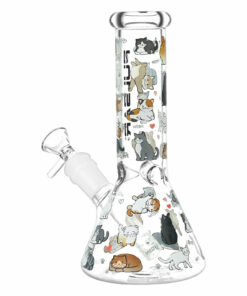 Shop Pulsar Kitten Corral Beaker Glass Water Pipe - 7.75" in australian