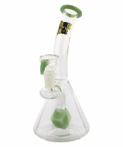 Shop Thug Life | 7" Cube Perc Green Glass Water Pipe in australian