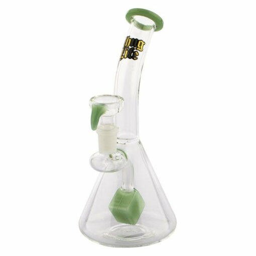 Shop Thug Life | 7" Cube Perc Green Glass Water Pipe in australian