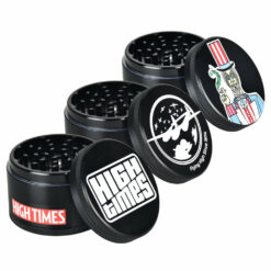 Shop 6PC DISPLAY - High Times Metal Grinder - 4pc / 2.5" / Black in australian