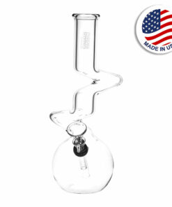 Shop Phoenix Rising Zig Zag Bubble Base Water Pipe - 9.5" / Clear in australian