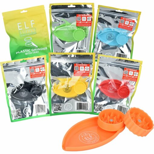 Shop ELF Plastic Grinder With Tray - 1.5" / 2pc / 6CT BOX in australian