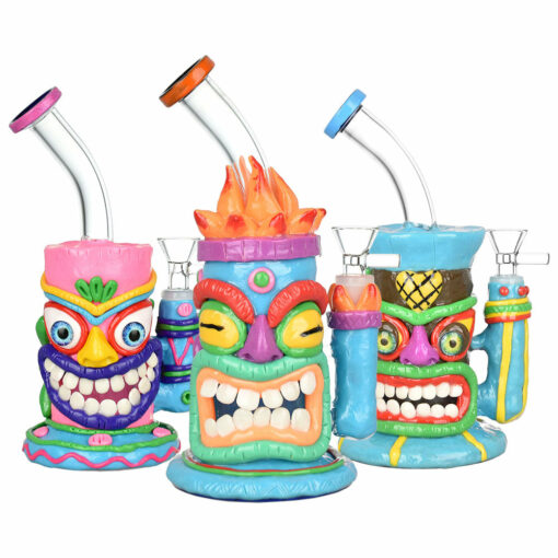 Shop Neon Tiki 3D Painted Water Pipe - 8.5" / Assorted Styles in australian