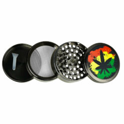 Shop Hemp Leaf Colored Metal Grinder- 4pc/2.5"/Assorted - 6PC DISP in australian