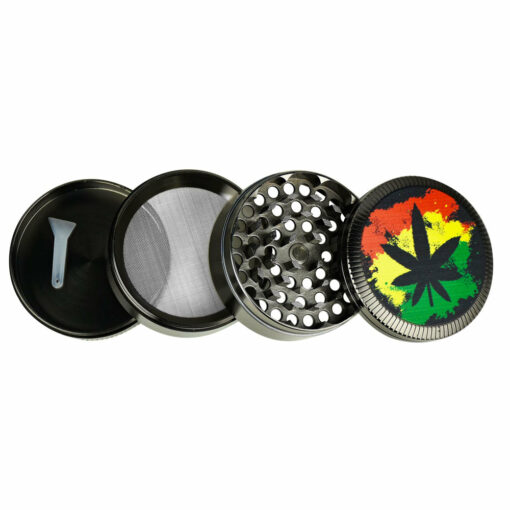 Shop Hemp Leaf Colored Metal Grinder- 4pc/2.5"/Assorted - 6PC DISP in australian