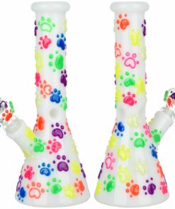 Shop Paws for the Cause Glow in Dark Beaker Water Pipe - 10" / 14mm F in australian