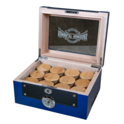 Shop Glass Top Cobalt Blue Humboldt Humidor in australian