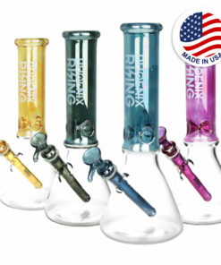 Shop Phoenix Rising Metallic Top Beaker Water Pipe -12"/14mm F/Clrs Vary in australian