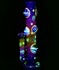 Shop Orbiting Planets Straight Tube Glow in Dark Water Pipe - 13.75