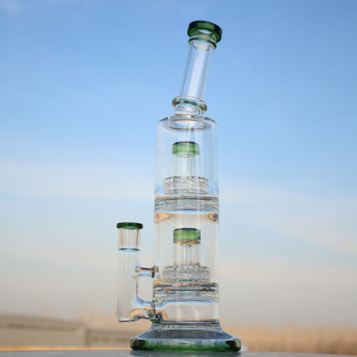 Shop Approx. 12" Dual Matrix Percolator Glass Water Pipe in australian