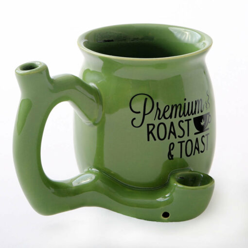 Shop Premium Roast & Toast Single Wall Mug - Green with Black Print in australian