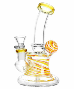 Shop Candy Ribbon Marble Glass Water Pipe - 7"/14mm F/Colors Vary in australian