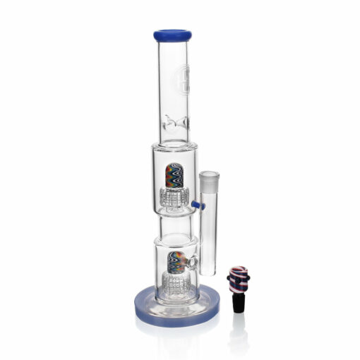 Shop High Society | Gemini Premium Wig Wag Waterpipe (Blue) in australian