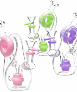 Shop Twisted Donut Recycler Water Pipe - 6.5"/14mm F/Colors Vary in australian