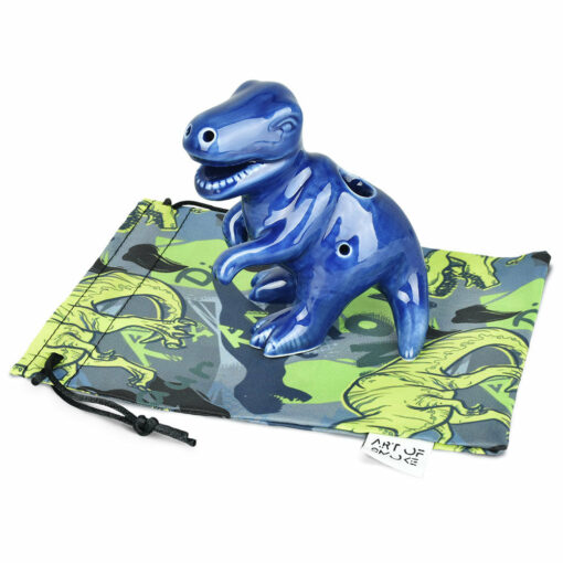 Shop Art Of Smoke Dino Ceramic Pipe w/ Dino Carry Bag - 4.25" in australian