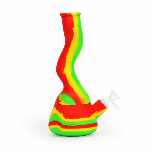 Shop Ritual - 10'' Wavy Silicone Beaker - Rasta in australian