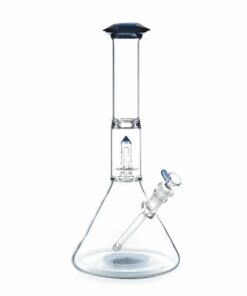 Shop Geo's Glass 14in Crystal Circ Perc Beaker Bong - Atomic Stardust + Blu-V in australian