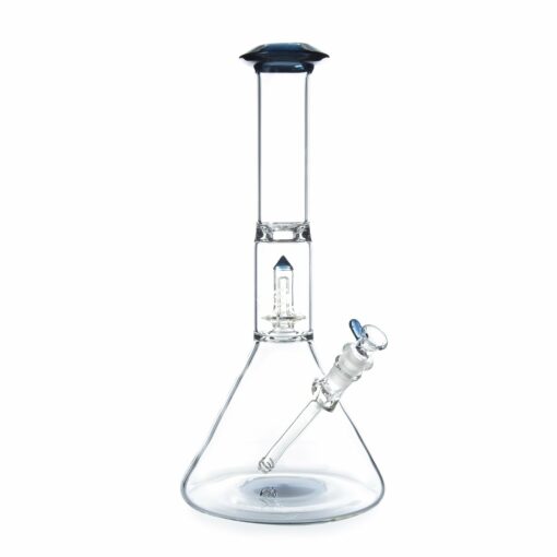 Shop Geo's Glass 14in Crystal Circ Perc Beaker Bong - Atomic Stardust + Blu-V in australian