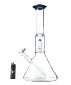 Shop Geo's Glass 14in Crystal Circ Perc Beaker Bong - Atomic Stardust + Blu-V in australian