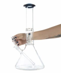 Shop Geo's Glass 14in Crystal Circ Perc Beaker Bong - Atomic Stardust + Blu-V in australian