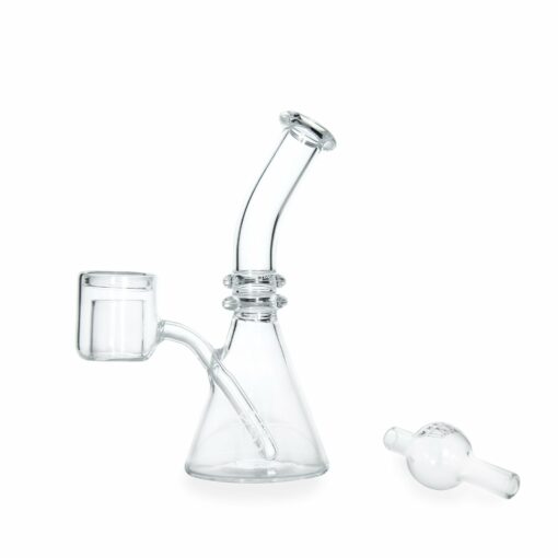 Shop Piranha Quartz One Piece Beaker Dab Rig w/ Thermal Banger & Carp Cap in australian