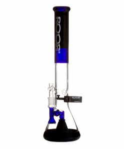 Shop ROOR Tech 18in Fixed Shower Head Big Beaker Bong - Blue Black in australian