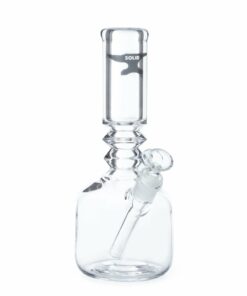 Shop Solid Glass 12in Sculpted Neck Barrel Beaker Bong in australian