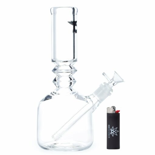 Shop Solid Glass 12in Sculpted Neck Barrel Beaker Bong in australian