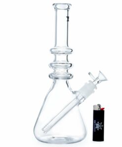 Shop Solid Glass 12in Triple Ring Beaker Bong in australian