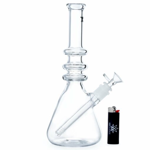 Shop Solid Glass 12in Triple Ring Beaker Bong in australian